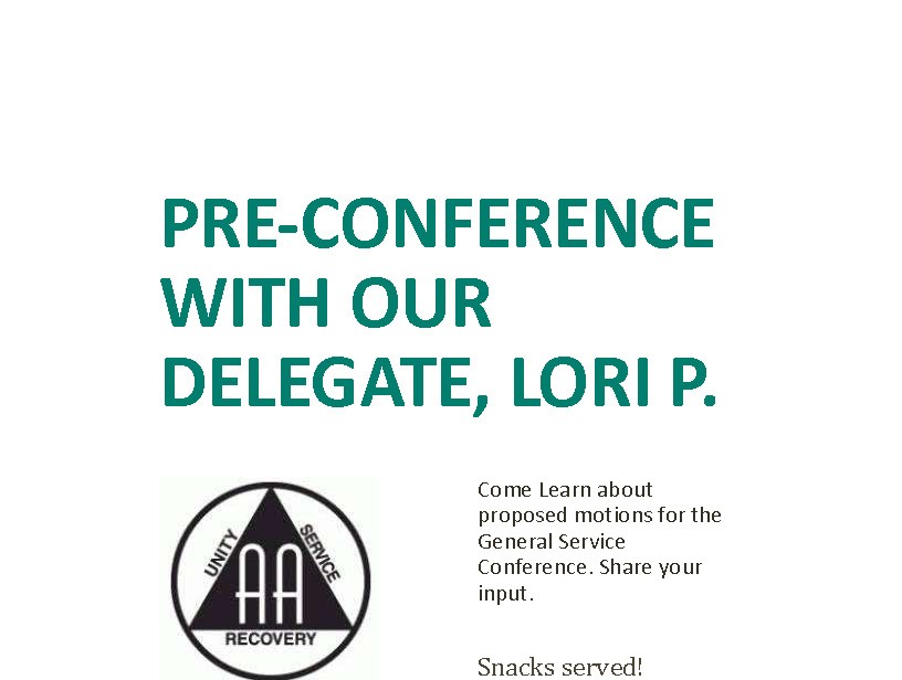 2026 Pre Conference Report Meeting March 14th