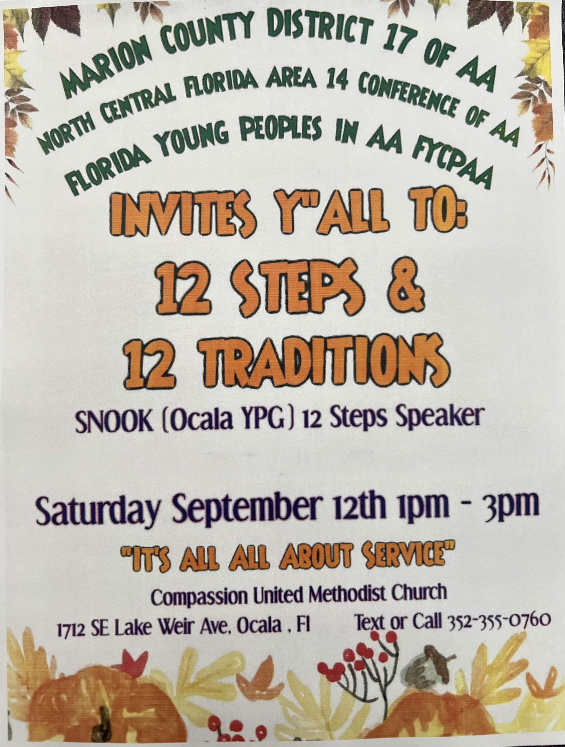 12 STEPS AND 12 TRADITIONS SEPT. 12TH